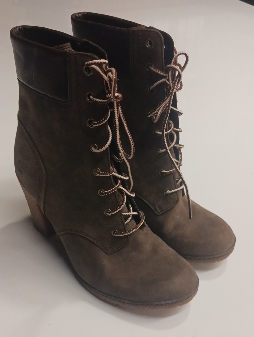 Timberland Women's Brown Lace-Up Chunky Heel Boots - Picture 5 of 7
